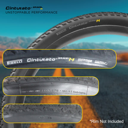 Pirelli Cinturato Gravel M HP-Line 40-622 Black Bicycle Tire 700x40 High Performance Gravel Tire Mixed Terrain Durable All Road Folding Tire with Cinturato SmarTube 33-45-622 Presta 60mm and Keychain