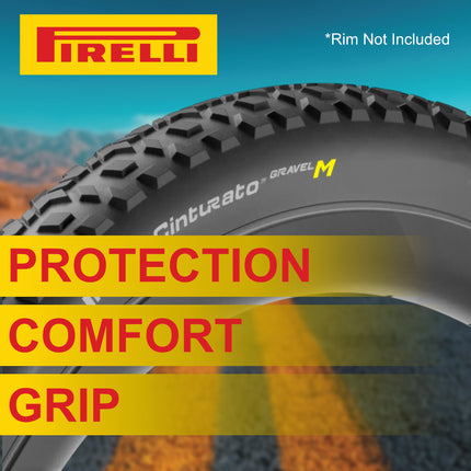 Pirelli Cinturato Gravel M Classic HP-Line 40-622 Tan Wall Bicycle Tire 700x40 High Performance Mixed Terrain Gravel Tire Folding Design with Cinturato SmarTube 33-45-622 Presta 60mm and Keychain
