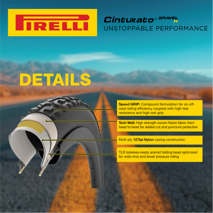 Pirelli Cinturato Gravel M HP-Line 45-622 Black Bicycle Tire 700x45 High Performance Mixed Terrain Gravel Tire Durable All Road Folding Tire with Cinturato SmarTube 33-45-622 Presta 60mm and Keychain