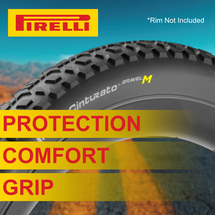 Pirelli Cinturato Gravel M Classic HP-Line 45-622 Tan Wall Bicycle Tire 700x45 High Performance Gravel Tire Mixed Terrain Durable All Road Folding Tire with Keychain