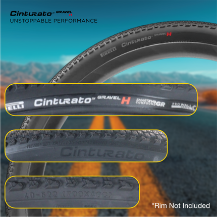 Pirelli Cinturato Gravel H HP-Line 40-622 Black Bicycle Tire 700x40 & Cinturato SmarTube 33/45-622 Presta 60mm - High Performance Gravel Tire & Lightweight Tube Bundle with Keychain