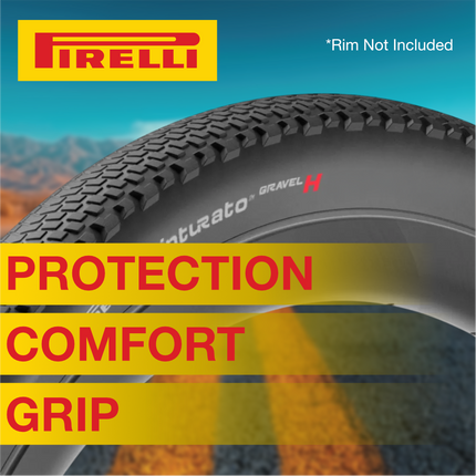 Pirelli Cinturato Gravel H Classic HP Line 40-622 Tan Wall Bicycle Tires (2-Pack) with Cinturato SmarTube 33/45-622 Presta 60mm (2-Pack) - Fast Rolling Gravel Tire & Tube Bundle + Keychain