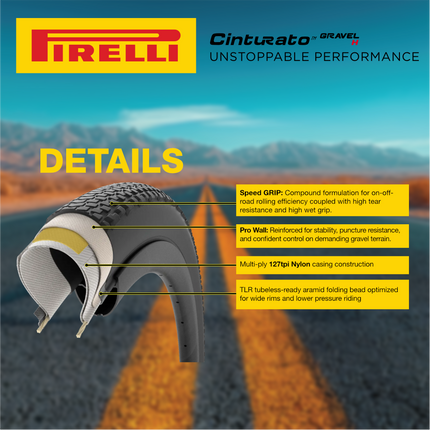 Pirelli Cinturato Gravel H Classic HP Line 40-622 Tan Wall Bicycle Tires 700x40 High Performance Gravel Tire Set - 2 Pack Fast Rolling Durable Folding Tires with Keychain