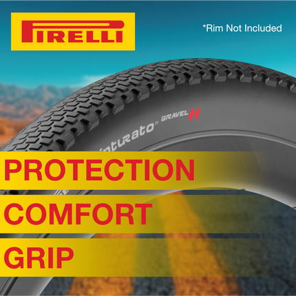 Pirelli Cinturato Gravel H Classic HP Line 45-622 Tan Wall Bicycle Tires (2-Pack) with Cinturato SmarTube 33/45-622 Presta 60mm (2-Pack) - Fast Rolling Gravel Tire & Tube Bundle + Keychain
