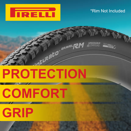 Cinturato Gravel RM P-Line 40-622 Black Bicycle Tire 700x40 2 Pack - High Performance Gravel Tires Fast Rolling Durable Folding All-Road Tires for Mixed Terrain with Keychain