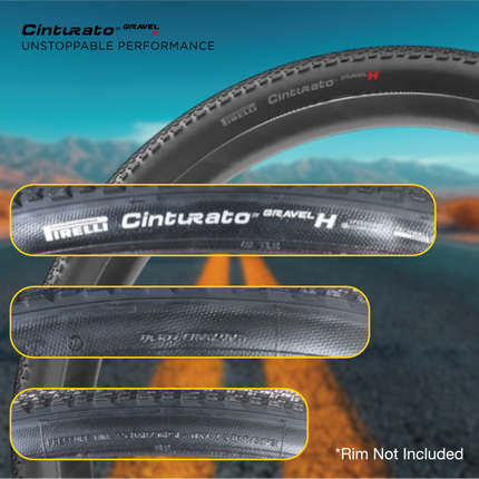 Pirelli Cinturato Gravel H P-Line 40-622 Black Bicycle Tires 700x40 High Performance Gravel Tire Set - 2 Pack Fast Rolling Durable All-Road Folding Tires with Keychain