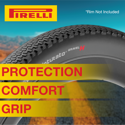 Pirelli Cinturato Gravel H P-Line 40-622 Black Bicycle Tires 700x40 High Performance Gravel Tire Set - 2 Pack Fast Rolling Durable All-Road Folding Tires with Keychain