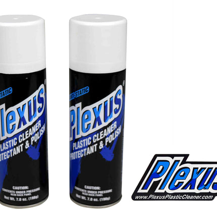 MADE in USA Plexus Plastic Cleaner Protectant & Polish 7oz Can 2 Pack w Sticker