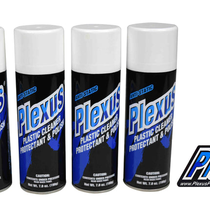 MADE in USA Plexus Plastic Cleaner Protectant & Polish 7oz Can 4 Pack w Sticker