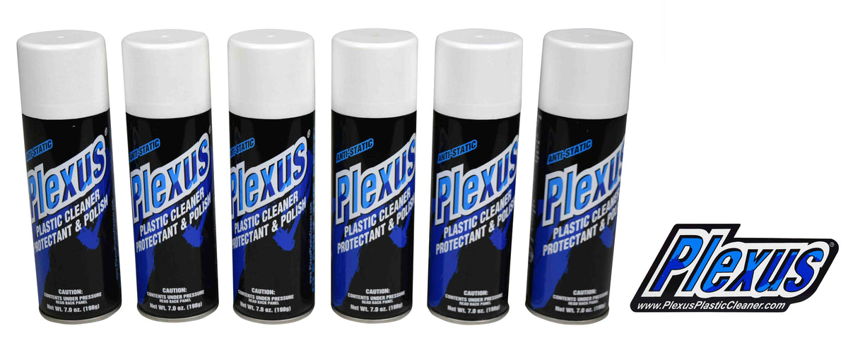 MADE in USA Plexus Plastic Cleaner Protectant & Polish 7oz Can 6 Pack w Sticker