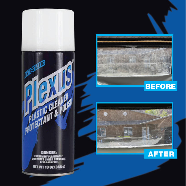 Plexus Aerosol Plastic Cleaner, Protectant, & Polish  13oz Can  Made in USA  All-in-One Solution for Plastic Surfaces with Sticker (12-Pack)