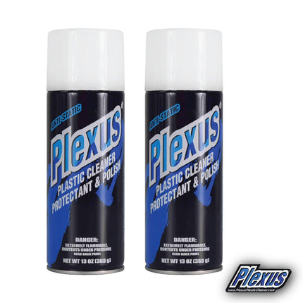 Plexus Aerosol Plastic Cleaner, Protectant, & Polish  13oz Can  Made in USA  All-in-One Solution for Plastic Surfaces with Sticker (2-Pack)