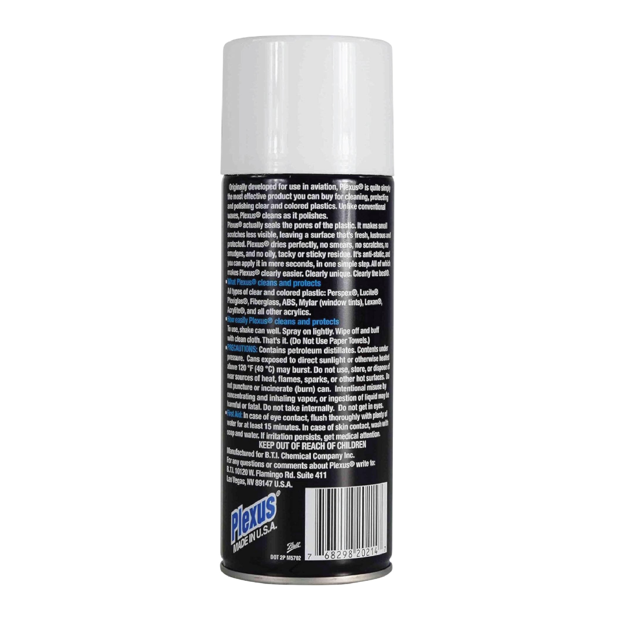 Plexus Aerosol Plastic Cleaner, Protectant, & Polish  13oz Can  Made in USA  All-in-One Solution for Plastic Surfaces with Sticker (5-Pack)