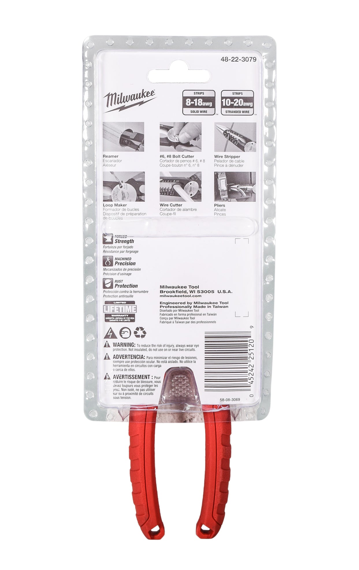 Milwaukee 48-22-3079 8GA-20GA 6 in 1 Combination Wire Pliers