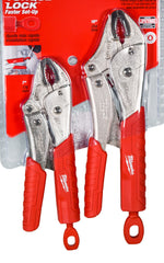 Milwaukee 48-22-3402 2 Pc. 7" & 10" Torque Lock Curved Jaw Locking Pliers Set With Grip