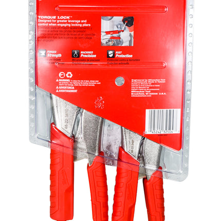 Milwaukee 48-22-3402 2 Pc. 7" & 10" Torque Lock Curved Jaw Locking Pliers Set With Grip