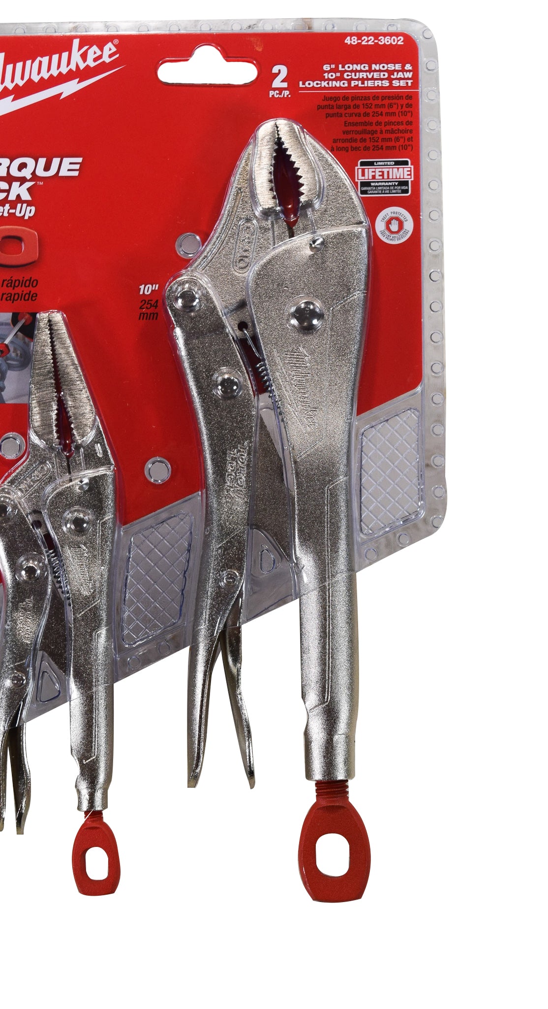 Milwaukee 48-22-3602 2Pc Locking Pliers Set, 6" Long Nose & 10" Curved Jaw