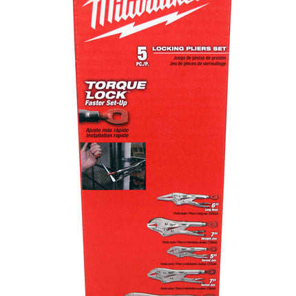 Milwaukee 48-22-3695 5 Piece Locking Plier Auto Kit