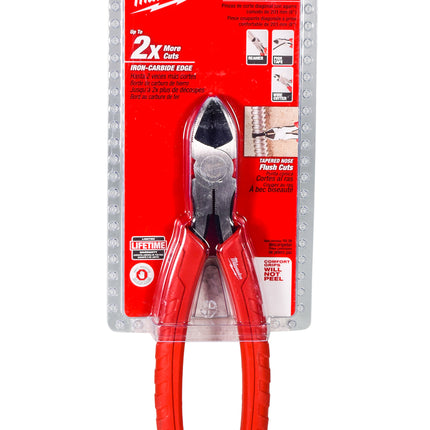 Milwaukee 48-22-6108 8-Inch Hardened Iron Carbide Edge Diagonal Cutting Pliers