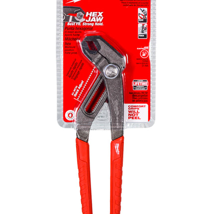 Milwaukee 48-22-6210 10″ Hex-Jaw Pliers – 22-Position Quick-Adjust V-Jaw Design, Comfort Grip Handles with REAM & PUNCH™ Metal Handles, Rust-Resistant Forged Construction for Bolts, Pipe & Knockouts