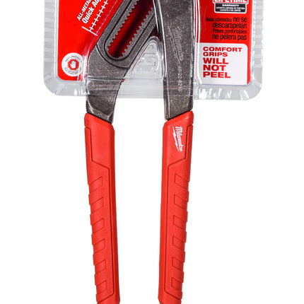 Milwaukee 48-22-6210 10″ Hex-Jaw Pliers – 22-Position Quick-Adjust V-Jaw Design, Comfort Grip Handles with REAM & PUNCH™ Metal Handles, Rust-Resistant Forged Construction for Bolts, Pipe & Knockouts