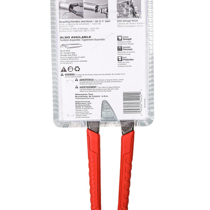 Milwaukee 48-22-6210 10″ Hex-Jaw Pliers – 22-Position Quick-Adjust V-Jaw Design, Comfort Grip Handles with REAM & PUNCH™ Metal Handles, Rust-Resistant Forged Construction for Bolts, Pipe & Knockouts