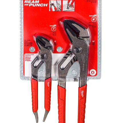 Milwaukee 48-22-6330 6" & 10" Comfort Grip Straight Jaw Pliers Set