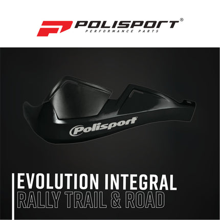 Polisport 8305100027 Integral Evolution Handguard with FWA Universal Mount - Full Wrap-Around Handlebar Protection Guards for Dirt Bikes & Dual Sport Motorcycles - Black (Pair)