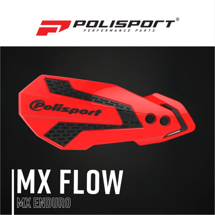 Polisport 8308200021 MX Flow Handguard Fits Honda CRF450R 2009+ CRF250R 2020+ CR 2007+ CRF‑X 2009+ – Durable Ventilated Off‑Road Hand Guards – Red/Black