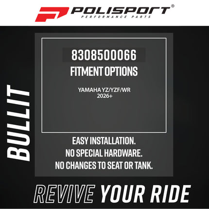 Polisport 8308500066 MX Bullit Handguards Black Pair for Yamaha YZ/YZF/WR 2026+ Dual Mount Lever & Universal Bar 22-28mm Vented Lightweight Plastic Protection Hands Master Cylinder