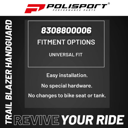 Polisport Trail Blazer Handguard for Motocross - Universal Repair Handguard - Full Wrap-Around for Extreme Riding Condition, Made from 6061 T6 Aluminum for SM, Motard & Dirt Bikes- Red/Black