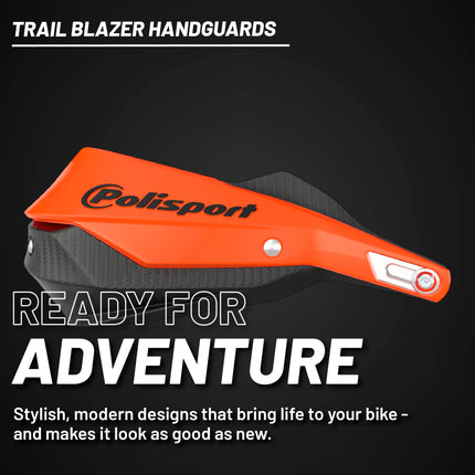 Polisport Trail Blazer Handguard for Motocross - Universal Repair Handguard - Full Wrap-Around for Extreme Riding Condition, Made from 6061 T6 Aluminum for SM, Motard & Dirt Bikes- Red/Black