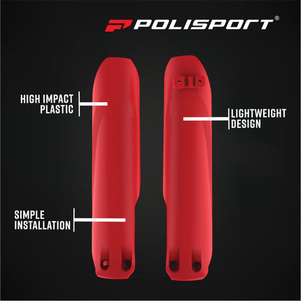 Polisport 8399100001 Fork Guards for Beta RR250 RR300 2‑Stroke 2019 and RR350 RR400 RR450 4‑Stroke 2019 – Durable OEM‑Style Red Fork Protectors