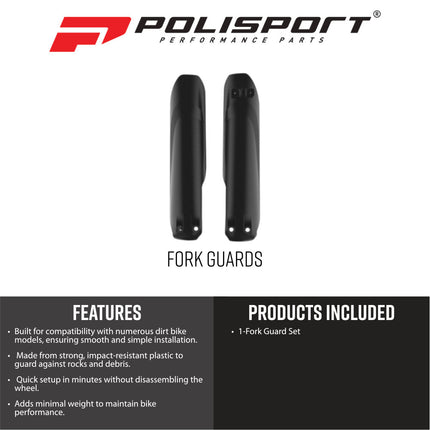 Polisport OEM‑Quality Fork Guards for Beta RR 250/300 2‑Stroke (2019+) and RR 350/400/450 4‑Stroke (2019+) – Durable Polypropylene, Glossy Finish, Perfect OEM‑Fit Replacement (8399100003)-Black