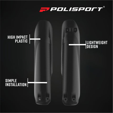 Polisport OEM‑Quality Fork Guards for Beta RR 250/300 2‑Stroke (2019+) and RR 350/400/450 4‑Stroke (2019+) – Durable Polypropylene, Glossy Finish, Perfect OEM‑Fit Replacement (8399100003)-Black
