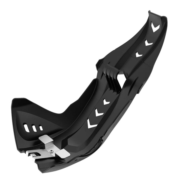 Polisport Motocross Motorcycles (MX) Fortress Skid Plate for Husqvarna FE/FC 250/350/450 & KTM SX-F 250/350/450 Dirt Bikes - OEM Quality, Flexible & Perfect Fit - Black