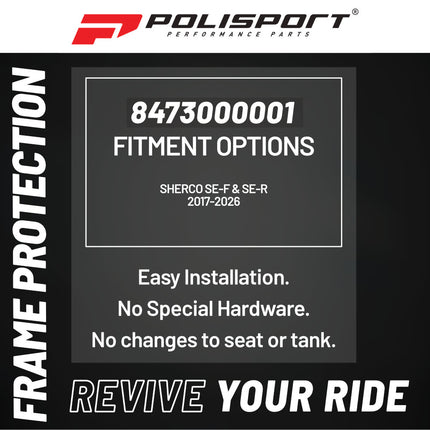 Polisport 8473000001 Frame Protector for Sherco SE‑F / SE‑R 2017‑2026 – Durable OEM‑Style Black Frame Guards