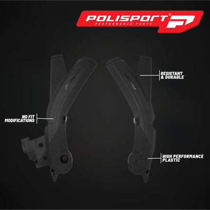 Polisport 8473000001 Frame Protector for Sherco SE‑F / SE‑R 2017‑2026 – Durable OEM‑Style Black Frame Guards