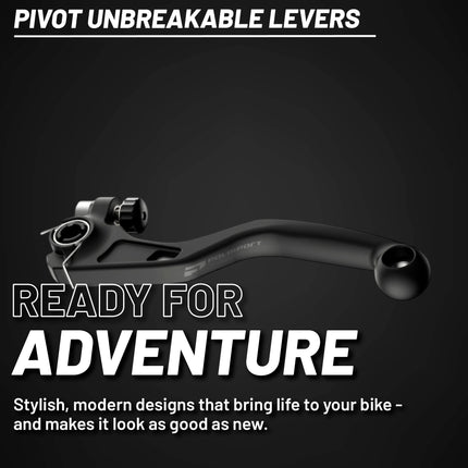 Polisport  APT Unbreakable Clutch Lever - Fits: Honda CRF450R / CRF450RX (2021-2025), OEM Shape, APT Composite, Stainless Strip, CNC Adapter, Bendable Design, Easy Install, Black