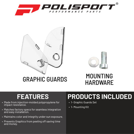 Polisport Graphic Guards Protector for Husqvarna TE FE (2024)  Clear Injection-Molded Plastic  OEM Fit