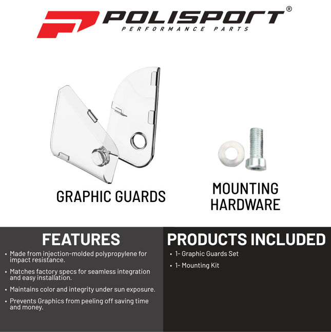 Polisport Graphic Guards Protector for Husqvarna TE FE (2024)  Clear Injection-Molded Plastic  OEM Fit