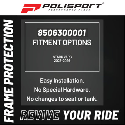 Polisport Motocross (MX) Frame Protector for Stark Varg (2023-2026) - Dirt Bike - OEM Quality, Durable Gloss Polypropylene (DGP), Flexible & Perfect Fit - Black