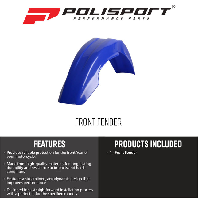 Polisport (MX) Front Fender for Yamaha YZ 250F/WR 250F (01-05) WR 400F (00-02) YZ 426F (01-02) YZ 450F/WR 450F (03-05) YZ 125/250 (00-05)-OEM Quality, Durable, Flexible & Perfect Fit - Blue