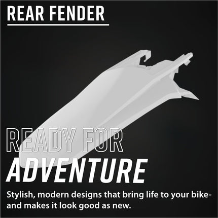 Polisport 8554700002 Rear Fender for KTM SX 85 2018-2024 Models, Durable Gloss Polypropylene Dirt Bike MX Tail Piece Replacement Mudguard, OEM Match White