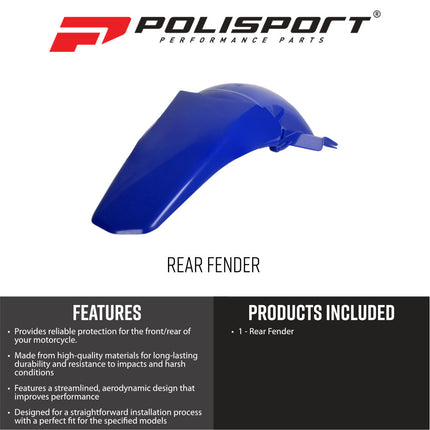 Polisport 8561400002 Rear Fender for Yamaha YZ250F YZ450F 2003‑2005 – OEM‑Style Durable Blue MX Rear Mudguard