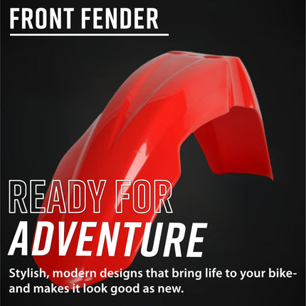 Polisport Motocross (MX) Front Fender for Honda CRF 450R (04-08), CRF 250R (04-09), & CR 125R/250R (04-07) Dirt Bikes - OEM Quality, Durable Gloss Polypropylene (DGP), Flexible & Perfect Fit - Red