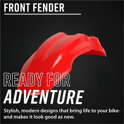 Polisport Motocross (MX) Front Fender for Honda CRF50F(2004--2026) - Dirt Bike - OEM Quality, Durable Gloss Polypropylene (DGP), Flexible & Perfect Fit - Red