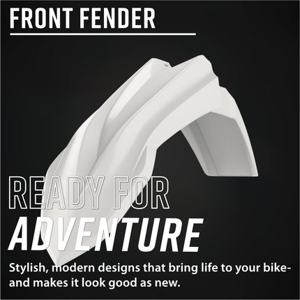 Polisport Motocross (MX) Front Fender for Beta  X-Trainer, RR 4T, RR 2T (20-26) & RR X-Pro / Race (25-26)  Dirt Bike - OEM Quality, Durable Gloss Polypropylene (DGP), Flexible & Perfect Fit - White