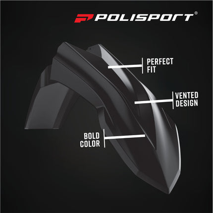 Polisport 8585200002 Front Fender Fits Beta RR 2T/4T &  X-Trainer 2020‑Onward, RR X-Pro 25-26 – Black OEM‑Style Replacement Durable Injection‑Molded Motocross Front Fender