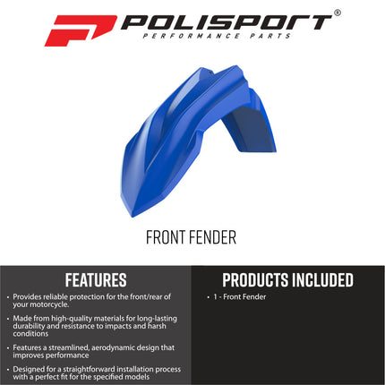 Polisport 8585200005 Front Fender Fits Beta RR 2T/4T (23+) and X-Pro and RR X-Pro (25+) Onward – Blue OEM‑Style Replacement Durable Injection‑Molded Front Fender